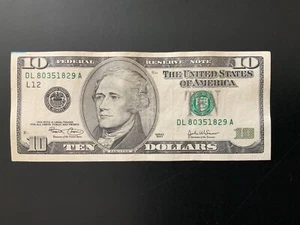 2003 $10 DOLLAR BILL DL80351829A - Picture 1 of 4