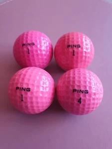 4 VERY RARE PING PINK AND WHITE GOLF BALLS .NEVER USED - Picture 1 of 4