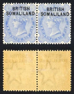 Somaliland SG4b 2 1/2a Error br1tish en par con gato normal M/M 500 libras - Imagen 1 de 1
