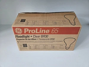 Box of 6 NEW GE ProLine 65W Clear BR30 Floodlight light bulbs 470 Lm FREE SHIP - Picture 1 of 4