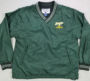 Vintage Champion Men's Windbreaker Pullover Jacket Small Green Gooch's Dive Bar - Picture 1 of 13