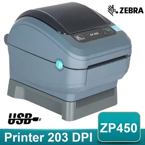 Impresora de códigos de barras de etiquetas con cables Zebra ZP450 CTP térmica directa UPS FEDEX USPS - Imagen 1 de 9