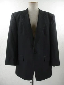 Men's 44S C&R Clothiers Black Tuxedo Formal Wedding Jacket Blazer Satin Lapels - Picture 1 of 19
