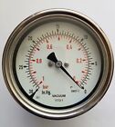 100mm vacuum gauge, -1 bar to 0-30 In.Hg, 1/2" bsp lower back connection