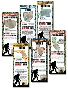 6pk - BIGFOOT SASQUATCH HAIR SAMPLE - Tracking Hunter Hunting - LIMITED EDITION - Picture 1 of 5