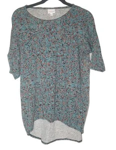 lularoe irma short sleeve shirt graphic high low new with tags blue xxs READ - Picture 1 of 11