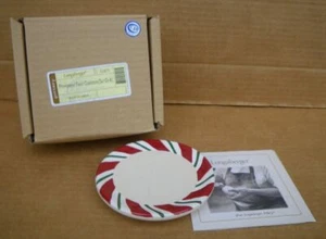 Longaberger Pottery Woven Traditions ceramic Coasters Peppermint Twist MIB 31875 - Picture 1 of 4