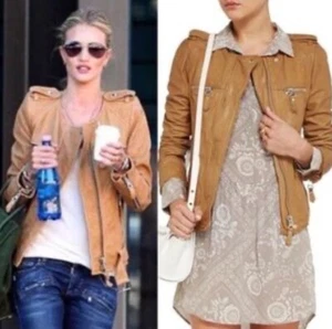 Isabel Marant Etoile Kady Leather Jacker Size 36 Tan Quilted Lambskin RRP $1950 - Picture 1 of 18