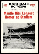 1961 Nu-Card Scoops Baseball Mickey Mantle New York Yankees #450 EX-MT