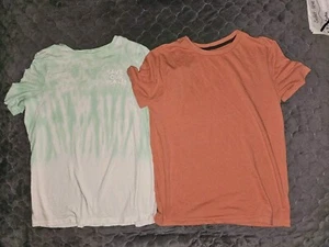 Boys Lot Of Two Short Sleeve Basic T-shirt Size Large Save The Planet Lot Of 2 - Foto 1 di 6