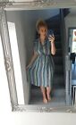 NIDIA SCALVINI WOMENS VINTAGE 90S STRIPED PATTERN BOLD SUMMER BUTTON UP DRESS M