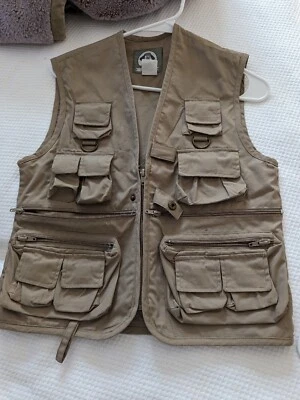 Uncle Milty Utility Vest Unisx Khaki Multi Pockets Fishing Hunting Travel Medium - Image 1 of 4