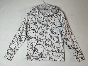 Hello Kitty by Sanrio Hoodie Girls Size Small Grey All Over Pattern Sweatshirt  - Picture 1 of 12