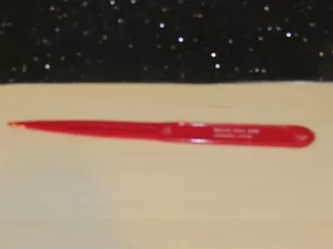 Vintage Advertising Plastic RED Letter Opener BRASS RAIL BAR MONROE MICHIGAN - Picture 1 of 3