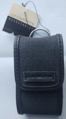 Liz Claiborne folded lipstick case black with mirror, new with tags