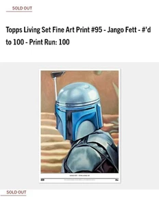 RARE Star Wars Topps Living Set JANGO FETT 10x14 #95 Fine Art Print 30/100 - Picture 1 of 3
