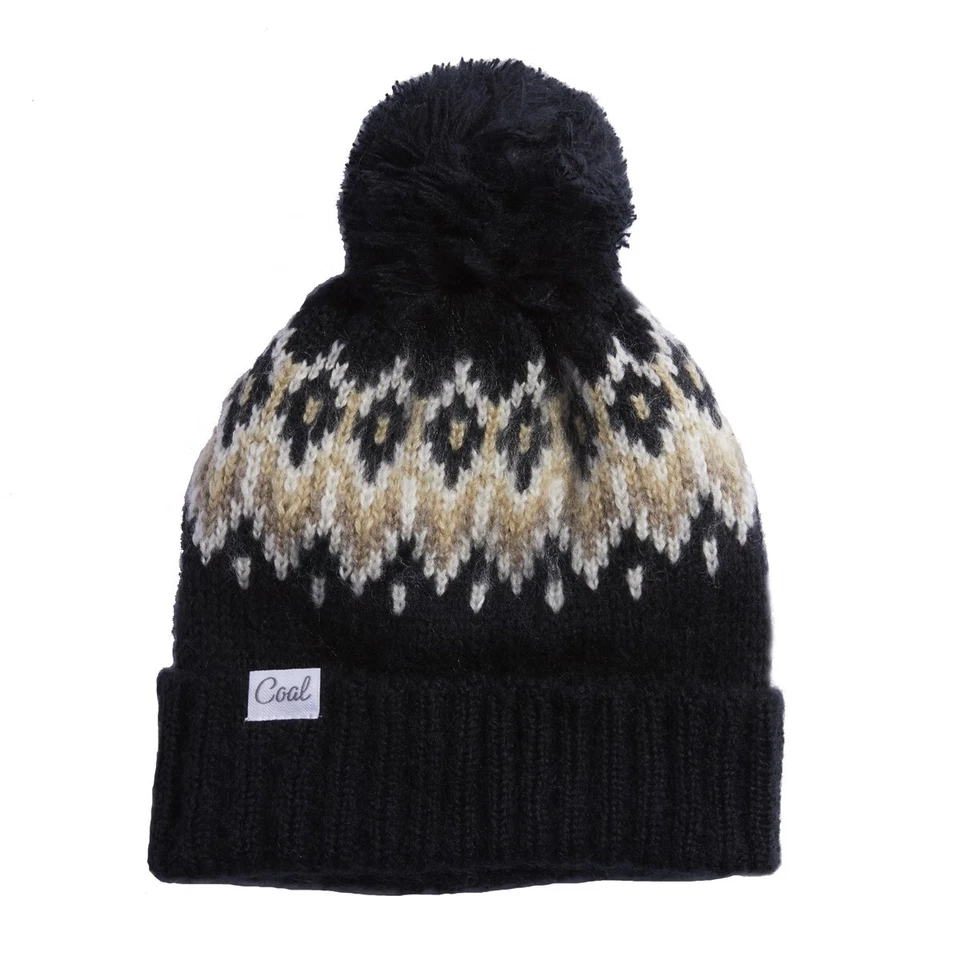 Gorro de punto acrílico Coal The Alpenglow Pom, talla única para la mayoría, negro nuevo Foto 1 de 1