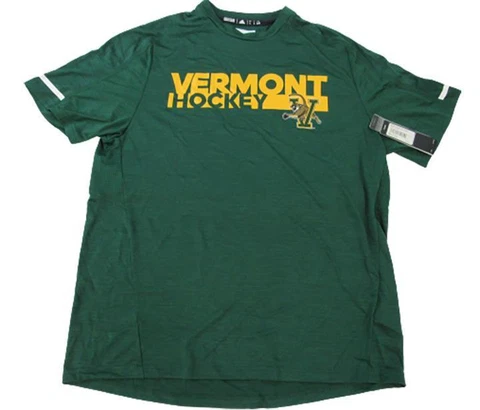 New Vermont Catamounts Hockey Mens Sizes L-XL Green Training Shirt $50 Cover