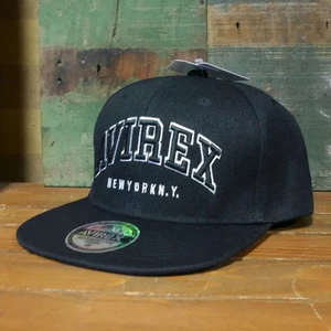 AVIREX COLLEDG EMB BBCAP Gorra de Béisbol Negra Avirex Sombrero Visera Plana Gorra Militar - Imagen 1 de 5