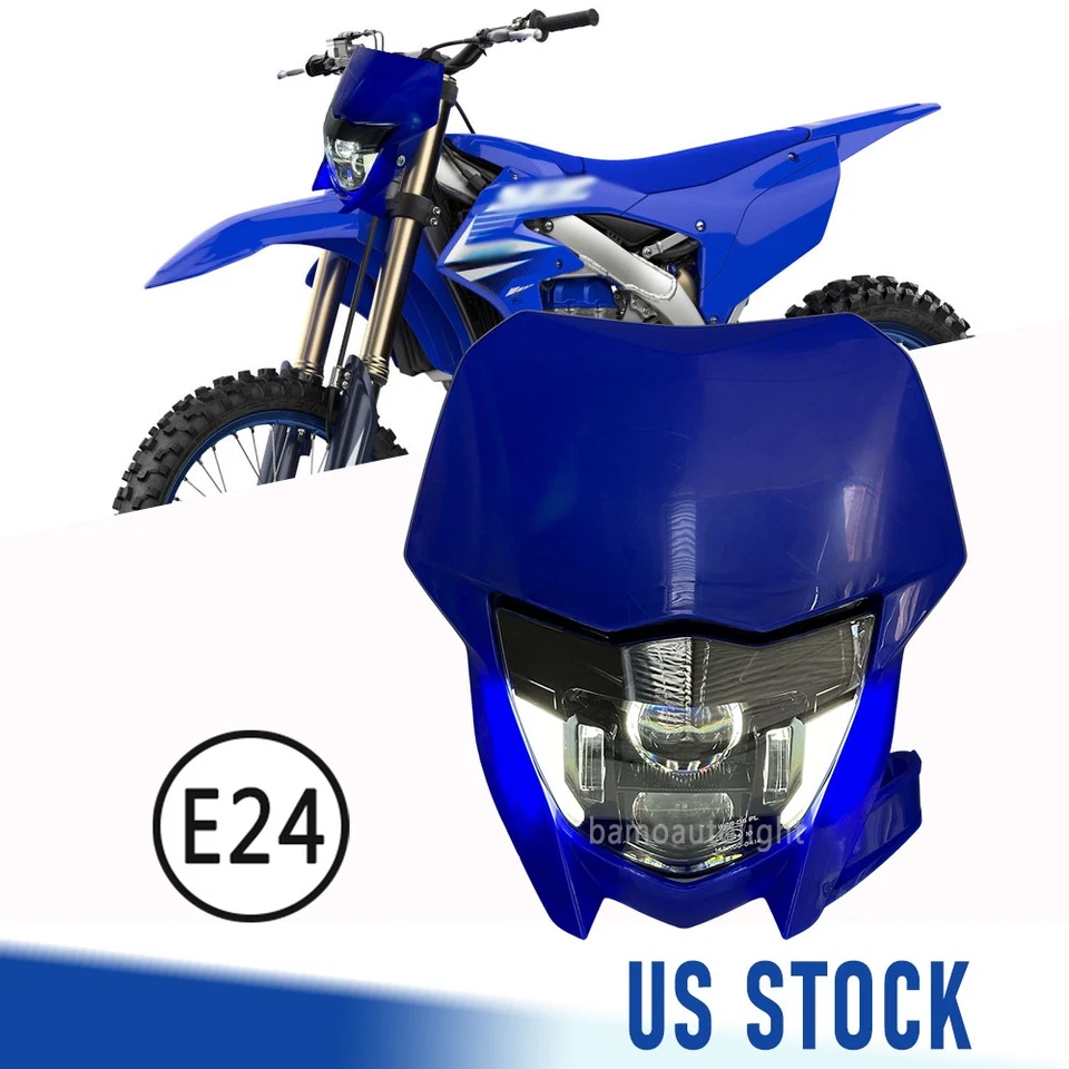 Faro LED con carenado azul DRL haz alto/bajo para Yamaha YZ250F YZ250FX YZ450F Foto 1 de 4