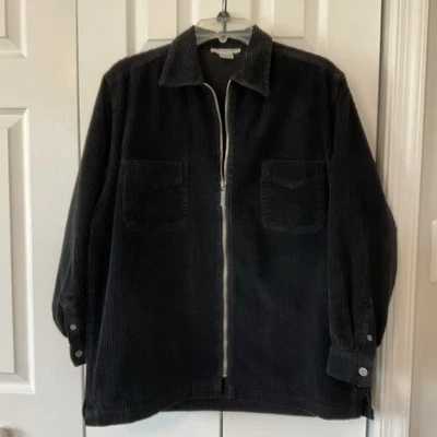 De Colección Años 90 NY Jeans NUEVA YORK Todo Algodón Negro Cremallera Pana Chaqueta Unisex Pequeña Foto 1 de 4