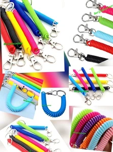 Spirale Schlüsselanhänger dehnbar Schlüsselhalter einziehbar aufgerollt Angeln AntiLost Schlüsselanhänger - Bild 1 von 55