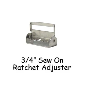 10 - 3/4" Sew On Ratchet Adjusters / Adjustable Suspender Slides - Nickel - Picture 1 of 4