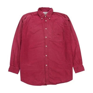 Armani Jeans Cord Shirt Mens XL Berry Red Vintage Cotton Corduroy Button Down - Picture 1 of 10