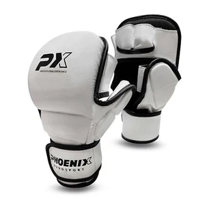 PX MMA Handschutz Leder weiß MMA, Grappling - Bild 1 von 4