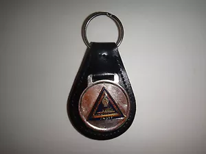 US Marine Cnatt Gekreuzigtem Emblem Schwarz Leder Schlüsselanhänger - Picture 1 of 4