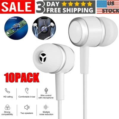 10Pack Type-C in Ear Headphone USB C Earbuds Earphones W/Mic For Samsung S22 - Image 1 of 4