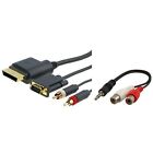 VGA AV Cable  3.5mm RCA Adapter for Xbox 360