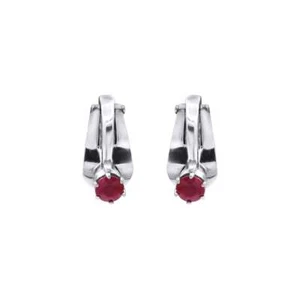 1.20 Ct Ruby Vintage Prong Stud Earrings 14k Solid White Gold - Picture 1 of 3