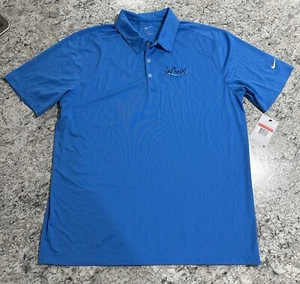 NWT Nike Dri Fit Golf Polo Mens Large Blue Short Sleeve Performance La Croix - Picture 1 of 10