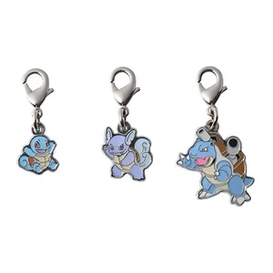 Pokemon Center National Zukan Metall Charm 007 008 009 Squirtle Blastoise - Bild 1 von 1