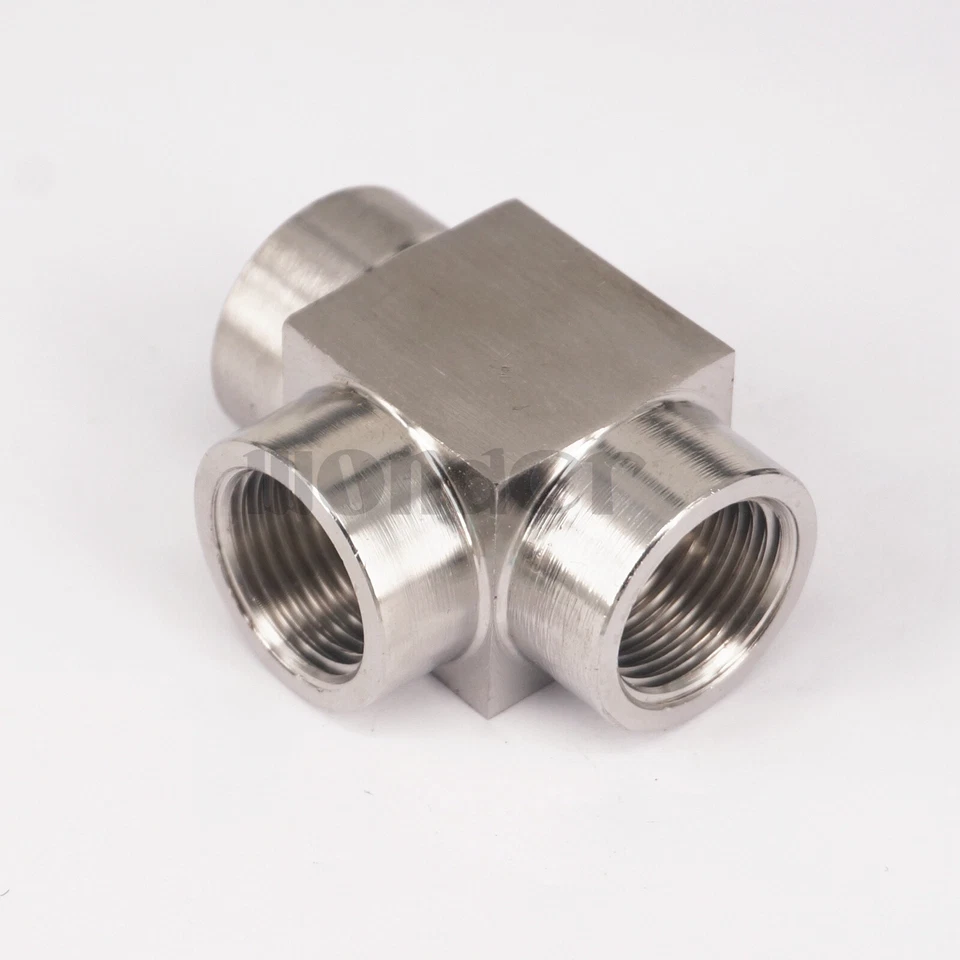 Camiseta Equal 3/8" BSP Mujer 3 Vías 304 Acero Inoxidable Instalación de Tubería Alta Presión Foto 1 de 2