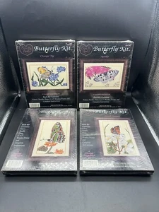 Juego de 4 kits de mariposa punto de cruz Cross My Heart 5x7" NUEVO - Imagen 1 de 4