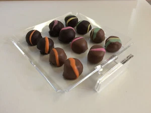 Chocolate candy acrylic showcase display case tray for retail stores 6" x 6" - Picture 1 of 3