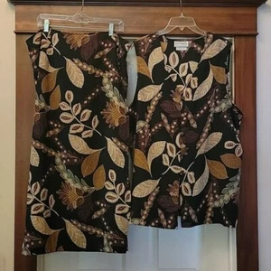 Tres Paquette Woman Byer Black Artsy Multicolored 2 Piece Skirt Set 2X 3X - Picture 1 of 16