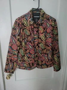 Women's Jacket Requirements Quilted PAISLEY Lined Lightweight Multicolor Size S - Picture 1 of 7