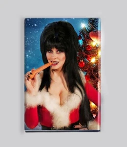 ELVIRA - CHRISTMAS - 2" x 3"  POSTER MAGNET (retro vhs horror holiday santa) - Picture 1 of 2