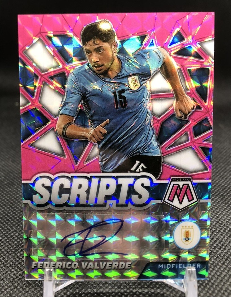 2021-22 Panini Mosaic World Cup Federico Valverde Pink Auto /10 