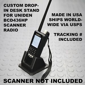 The Best Drop-In Angled Desk Stand for Uniden BCD436HP Scanner - Made in USA