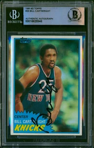 1981-82 Topps Bill Cartwright signierte Karte #26 Brampel Auto New York Knicks BAS - Bild 1 von 2