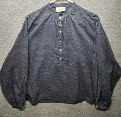 Blusa Poeta Universal Thread Para Mujer (Talla S) Talla Grande, Gris Azul, Nueva Foto 1 de 4