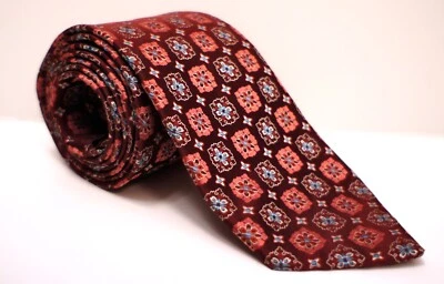 Corbata floral roja Ermenegildo Zenga hecha en Italia 58,5” x 3,5” Foto 1 de 4