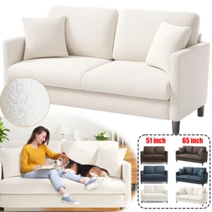 51''/65'' Sofa Couch Modern Loveseat Upholstered Lounge Livingroom Furniture - Picture 1 of 74