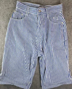 NWT Vintage MDM Designs Pinstripe Shorts Denim Pants Womens Size 9 USA - Picture 1 of 7