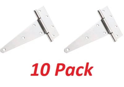 Everbilt Zinc-Plated Heavy Duty Tee Hinge 8" Shed Door Fence Gate (10 T-Hinges) - Image 1 of 3