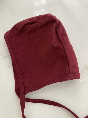 Bebé Niña Color Vino Lino Floral Reversible Gorro 12/18 Meses Nuevo Con Etiquetas Foto 1 de 4